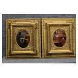 2/PC Ornate Framed Oval Mirrors