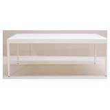White Lacquer Metal Dining Table