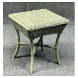 Painted Wicker Side Table