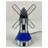 Stained Glass Windmill Lamp