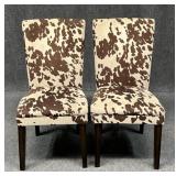 Pair of Cow Patterned Accent Chairs