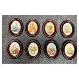 8/PC Miniture Oval Oil Paintings