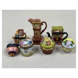 Ceramic Trinket Boxes/ 7 pc