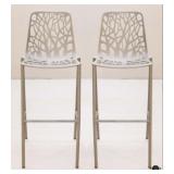 Two Aluminum $3200 Bar Height Barstools