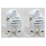 Ceramic Elephant Figurines / Pair
