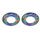 Japanese Porcelain Bowls w/ Metal Surround / 2 pc