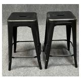 Pair of Bar Height Metal Stools