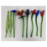 Art Glass Floral Stems / 8 pc