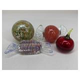 Art Glass Apple/Candy/Orb|4 pc