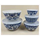 Blue & White Melamine Bowl Set /5 pc set