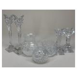Crystal Candelabra & Vase Assortment|7 pc