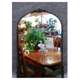 Arched Wall Mirror in Black Metal Frame