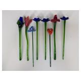 Art Glass Floral Stems|8 pc