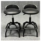 Pair of Adjustable Height Swivel Barstools