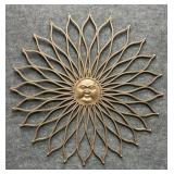 Rose Gold Metal Sun & Rays Outdoor Wall Decor