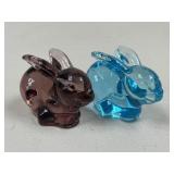 Glass Rabbits / 2 pc