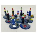 Art Glass Lighthouses / 9 pc