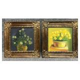 2/PC Original Paintings on Panel w/Frame