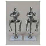 Metal Musician Sculpture W/ Granite Base