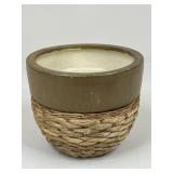 Ceramic Planter w/ Woven Accent