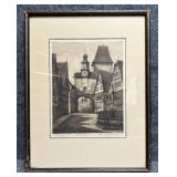 Vintage Rothenberg Hand Colored Etching Signed