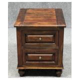 Wood Night Stand w / 2 Drawers