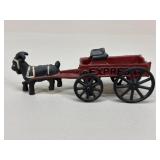 Vintage Cast Iron Goat & Wagon Figure