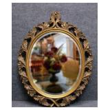 Oval Beveled Mirror in Ornate Frame