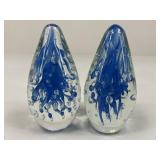 Pair Of Art Glass Paperweights