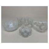 Crystal Serving Dishes & Iced Tea Glasses|7 pc