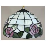 Hanging Light w/ Stained Glass Shade