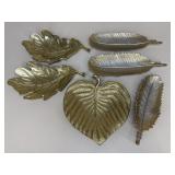 Brass-Tone Decorative Trays|6 pc