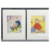 2/PC Vintage Fern Bisel Peat Matted Prints