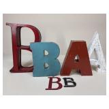 Metal & Wood Letter Signs|6 pc