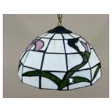 Hanging Light w/ Stained Glass Shade
