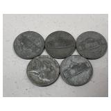 Jefferson War Nickels / 5 pc