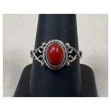 Sz 9 Sterling Silver Ring w/ Stone