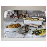 Just For Cooks Stoneware Bakeware Set NIB