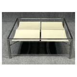 Leon Rosen Chrome Coffee Table With Glass Top