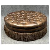 Large 4 ft Round Tufted Cocktail Ottoman