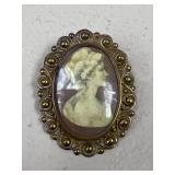 Printed Cameo Brooch