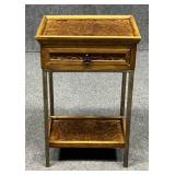 Metal & Wood Side Table w/Drawer