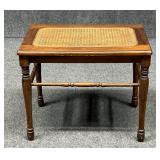 Wood Bench w/Cane Seat