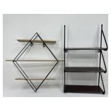 Metal & Wooden Wall Shelves / 2 pc
