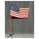 American Flag w/Freestanding Pole