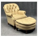 Hancock & Moore Leather Arm Chair & Ottoman