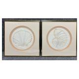 2/PC Signed Patricia Hagstrom  Embossed Watercolor