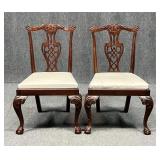 Chippendale Style Ball & Claw Dining Chairs / 2pc