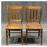 Pair of Wood Dining Chairs