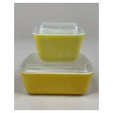 Pyrex Yellow Refrigerator Dishes / 2pc